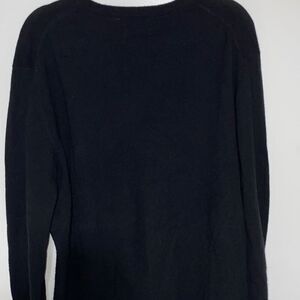 W.H Belk Men's Fine 2 Ply Cashmere Black Long Sleeve Sweater Size Large